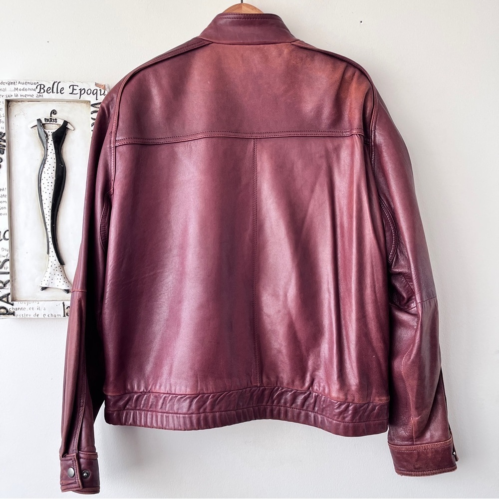 Vintage Members Only By Europe Craft Brown Leather Men’s Bomber Jacket Size 44 L - Picture 7 of 16